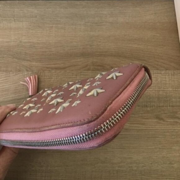Jimmy Choo Star-Studded Wallet in Mauve Pink Leather Full Zipper Closure - Picture 7 of 12